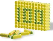 EKIND Foam Soft Darts, 100 Rounds of Highly Accurate Half-Length Soft Darts, Compatible for NERF Pro Stryfe X and Dart Zone Pro Short (Yellow)