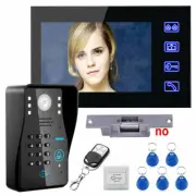 7" LCD RFID Password Video Door Phone Intercom System Kit+ Electric Strike Lock