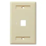 NavePoint Keystone Jack Wall Plate 1-Port, Single Gang, Ivory, 10-Pack