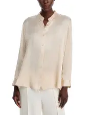Eileen Fisher Silk Mandarin Collar Shirt
