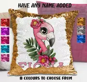Flamingo Sequin Cushion Cover Throw Pillow Flip Sequin Personalised
