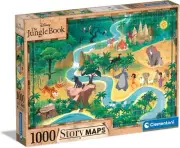 Clementoni 39816 The Jungle Book Jigsaw Disney Story Maps 1000 Pieces-Puzzle For