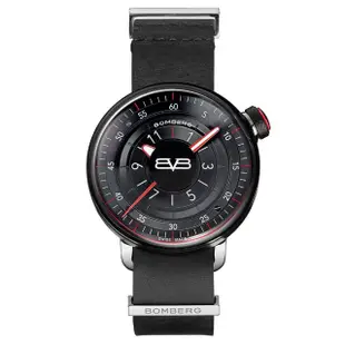 【BOMBERG】BB-01 石英系列 黑紅皮錶帶錶款