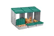 3 Hole Chicken Nesting Box Chook Hen Roll Away Laying Boxes Poultry Modular House Egg Coop Nest Perch Plastic