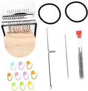 Diy Knitting Machine Wooden Weaving Loom Boys and Girls Learning Tool 12 Needle Craft Yarn Projects Complete Weaving Loom Set