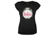 The Beatles Drum Fuchsia Glitter Skinny Fit T Shirt