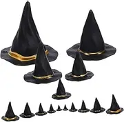 CAXUSD 20pcs Miniature Witch Hats for Crafts Dollhouse Decor and Halloween Party Supplies Hats for DIY Decorations and Drinks