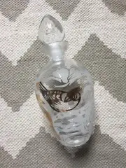 Anthropologie Etched Glass Bottle Stopper Gold Bird Perfume Spirit NWOT