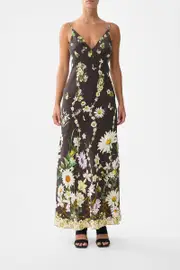 V NECK FULL LENGTH BIAS SLIP DRESS DISH IT, DAISY