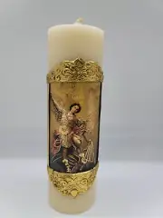 Cirio San Migue Arcangel Hechos a mano en Mexico 10x3" 2 Lb