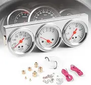 Dyno Racing 2inch 52MM Triple Gauge kit Volt Meter Water Temp Temperature Gauge Oil Press Pressure Gauge Car Meter Triple Gauge Set