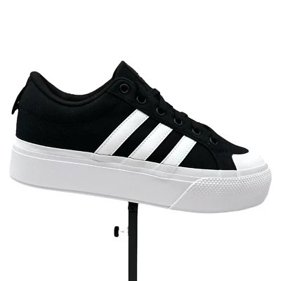 adidas Women's Bravada 2.0 Platform Canva Sneakers Size 8.5 Black/White Lace up