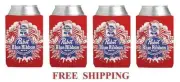 PABST BLUE RIBBON 4 PBR 12oz BEER CAN WRAP COOLERS KOOZIE COOLIE HUGGIE NEW
