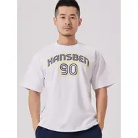 在飛比找蝦皮購物優惠-HANSBENNY2024夏季新款運動健身寬鬆字母男士T恤數