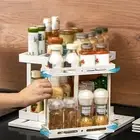 H (Double K2031 Gray) Kitchen Multifunctional Spice Rack Rotating Shelf No New