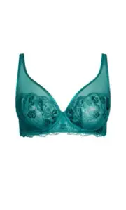 CITY CHIC 16C / 38C Harper Bra Lingerie Lace Plus Size Soft Cup forest Green S