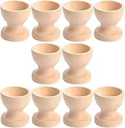 CATIEBYE 10Pcs DIY Egg Cup Holders Hand Painted Wooden Trays for Easter Party Supplies Preschool Smooth Surface for and Creative Fun