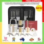 Premium 36-Pc Lock Pick Set with 4 Training Padlocks - Beginner to Expert NEW AU