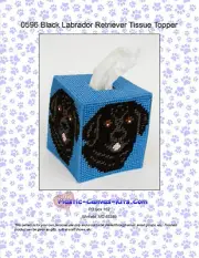 Black Labrador Retriever Dog Tissue Topper-Plastic Canvas Pattern or Kit