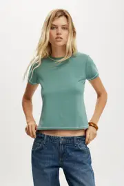 [Cotton On Women] Cotton On Women - 90S Baby Tee - Cloudy jade/vintage white 2XL CLOUDY JADE/VINTAGE WHITE