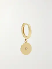 [Andrea Fohrman] Andrea Fohrman - Full Moon 14-karat Gold Diamond Single Hoop Earring - One size One size Gold