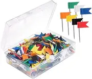 FOYTOKI 100pcs World Map Pin Boards Flag Push Pins for Travel Map Cork Board Random Color