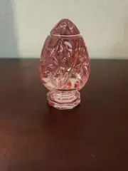 Marquis by Waterford 3.00" Crystal Wedge Cut Pink Egg Paperweight Collectible
