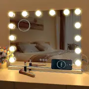 Led Mirror Usb Makeup With Lights Lighted 10 Bulbs 3 Lighting Modes Tabletop Wall Mounted Cosmetic Mirror (only Lights)