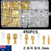 450X Assortment Spade Male Female Terminals Electrical Wire Crimp Connectors Kit