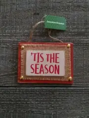Rustic Christmas Sign With Burlap 'Tis The Season Christmas Decor New