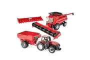 TOMY 1/32 Case IH 8230 Combine w/Both Heads, AFS Connect Magnum 380 Grain Cart Set 47357