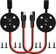 12AWG SAE Solar Power Socket Sidewall Port,[2 Pack] Weatherproof SAE Quick Connect Solar Panel Connector,SAE Female to Male Extension Cable Panel for Solar Generator Motorcycle Generator and More