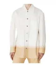 Lanvin Gradient Effect Curved Hem Shirt 46 white