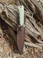 Tassie Tiger Pig Sticker hunting Knife 8" blade Glow in Dark Handle + sheath