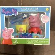 Peppa Pig Toothbrush, Holder & Rinse Cup Great Smile 3 Piece Set