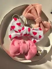 Pink Peach Rose Love Newborn Bow Knotted Soft Elastic Headband Hairband Children
