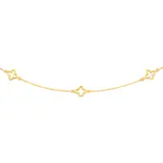 9ct Gold 45cm Multi Open Clover Necklet