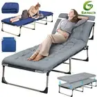 AU Reclining Bed Lounge Sun Beach Chair Outdoor Folding Camping Removable Mat