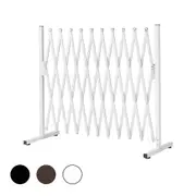 ZUNI Garden Security Fence Gate Expandable Aluminum Barrier Brown/White/Black