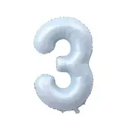 Number Three Balloon Pastel Blue Sky Blue Light Blue 32" Large Party Birthday
