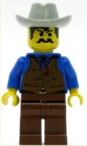 LEGO Western Minifigure Cowboy Blue Shirt (Genuine)