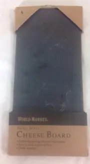 NEW!! WORLD MARKET CHEESE BOARD SMALL SLATE 12x5.5 SERVING TRAY W/CHALK
