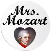 Mrs. Mozart - 3 Pack Circle Stickers 3 Inch - Wolfgang Amadeus Music