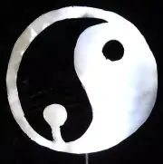 YIN YANG Taoism Symbol Metal Garden Yard Lawn Art Stake