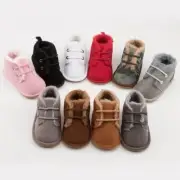 Baby Girls Boys Infant Soft Sole Shoes Flat Warm Fur Lined Boots 0-18 Months