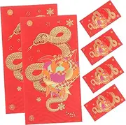 Operitacx Spring Festival Red Packets Snake Design 6 Pack Chinese New Year Envelopes Stylish and Sturdy