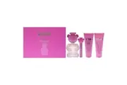 Moschino Moschino Toy 2 Bubble Gum by Moschino for Women - 4 Pc Gift Set 3.4oz EDT Spray, 0.3oz EDT Spray, 3.4oz Body Lotion, 3.4oz Bath and Shower Gel
