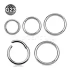 2pcs. G23 Titanium Hinged Segment Ring Clicker Ear Cartilage Labret Septum Rings
