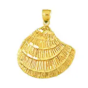 14K Gold Oyster Shell Pendant