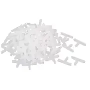 Wall Floor Tile Plastic T Type Spacers Tiling Tools 3mm, White 100pcs